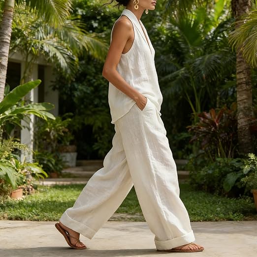 Ainhoa | Casual Tank Top and Wide-Leg Trouser Set