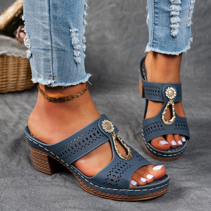 JANESSA - ZIRCON-TRIMMED ORTHOPEDIC COMFORT SANDAL