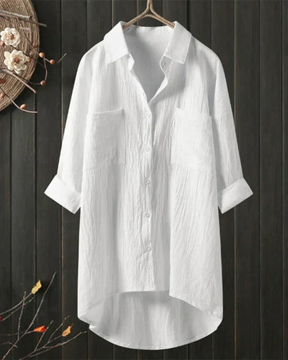 Angelina™ - Solid Color Long Sleeve Blouse