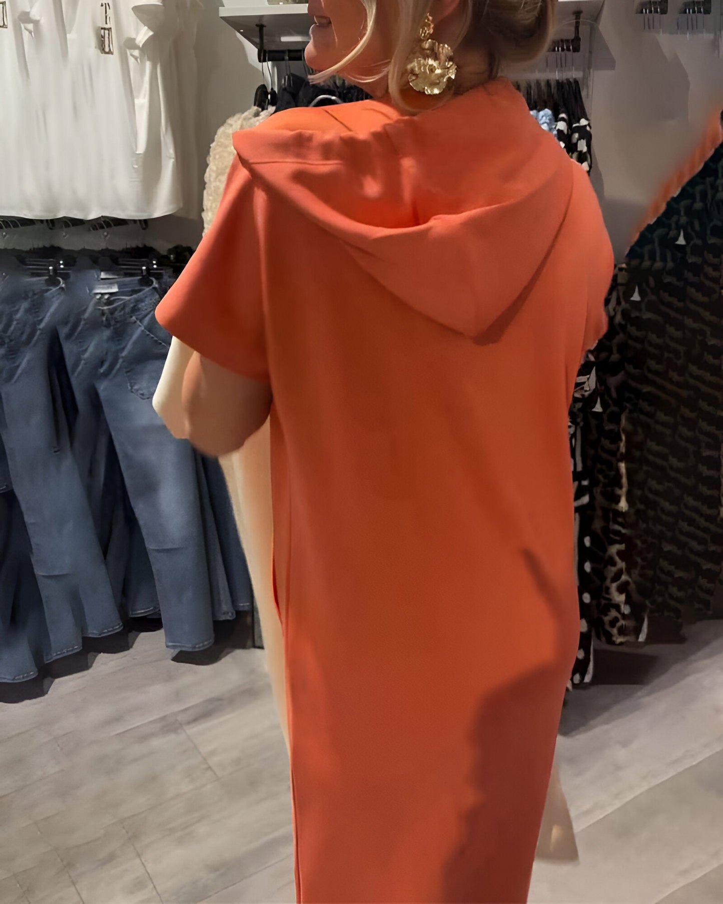 CECILLE - RELAXED HOODED LOUNGE DRESS