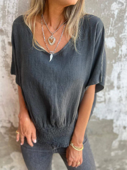 NIXIE - BREEZY RELAXED V-NECK TOP