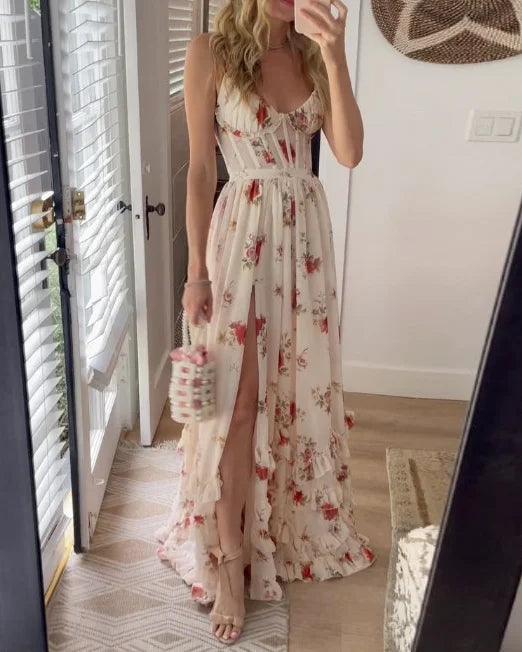 MARINA - CLASSY FLORAL MAXI DRESS