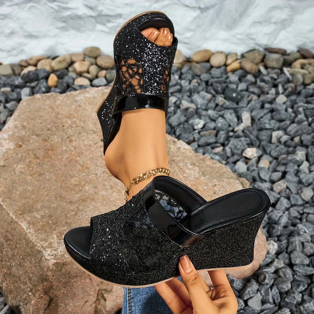 Alexis - Elegant lace high-heeled sandals