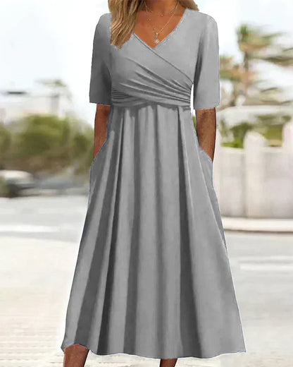 Annabelle - Short Sleeve Crossover Dress