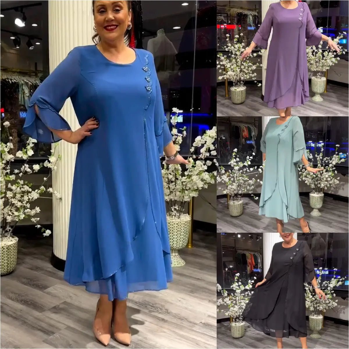 LAFRIZA - BREEZE FLOWY CHIFFON DRESS