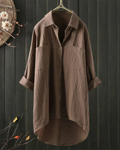 Angelina™ - Solid Color Long Sleeve Blouse