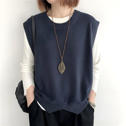 CATRIONA -  CREWNECK SLEEVELESS SWEATER