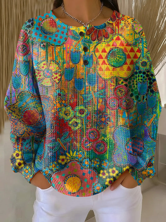Alina | Colourful Sweater with Floral Print