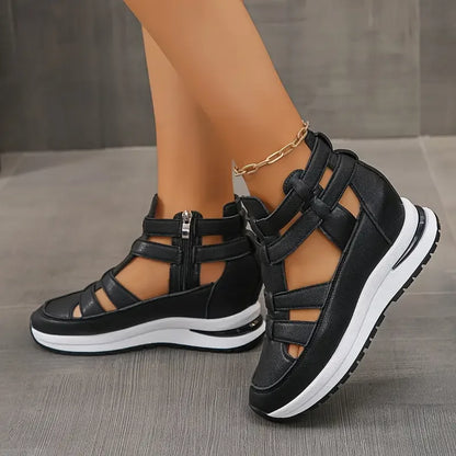 BAILA - TRENDY COMFY WEDGE SANDAL WITH ZIPPER