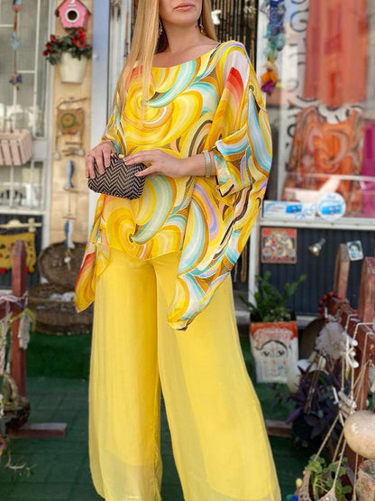 SERINDA - COLOR SPLASH CHIFFON ENSEMBLE