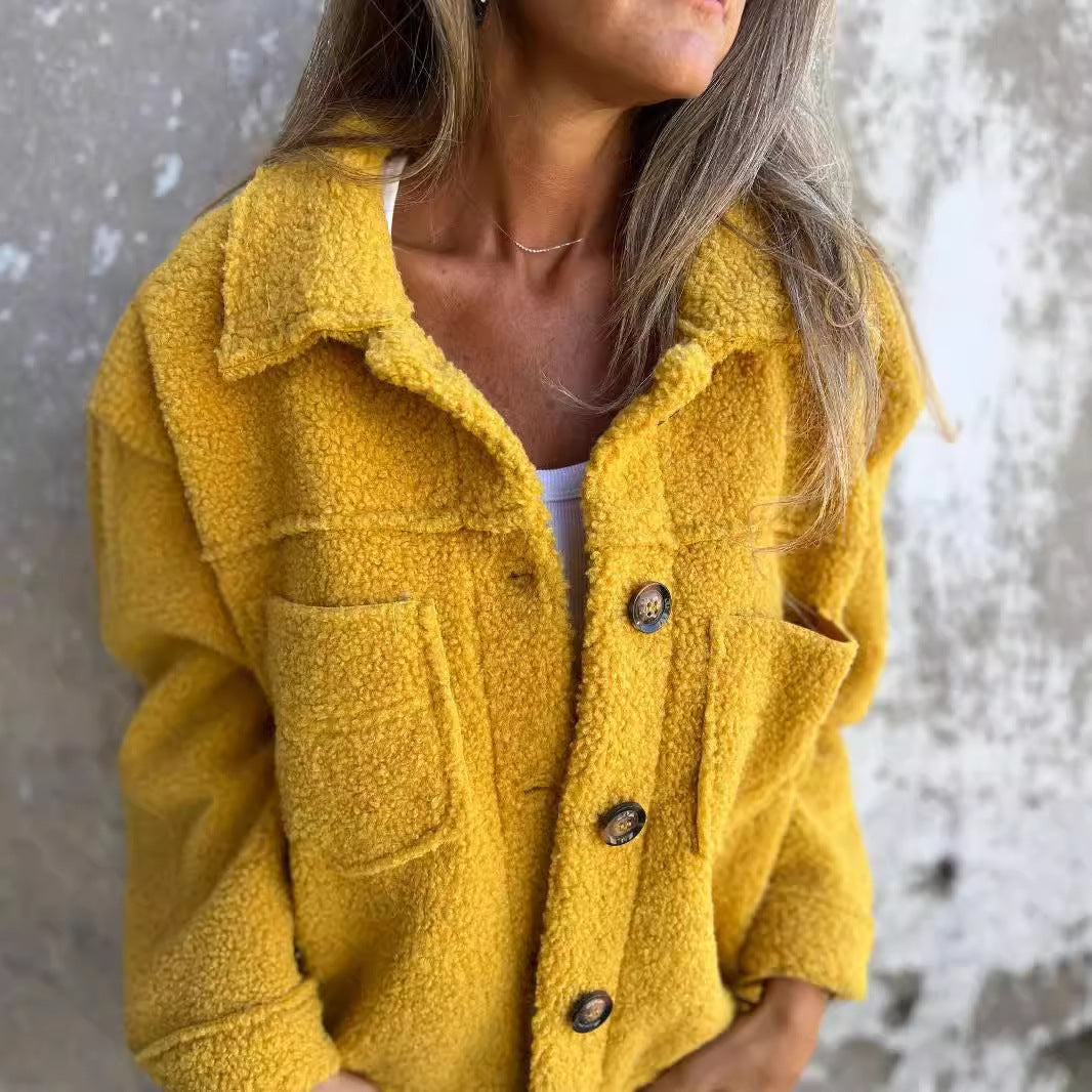 HARLENE - BUTTON-UP FLEECE COAT