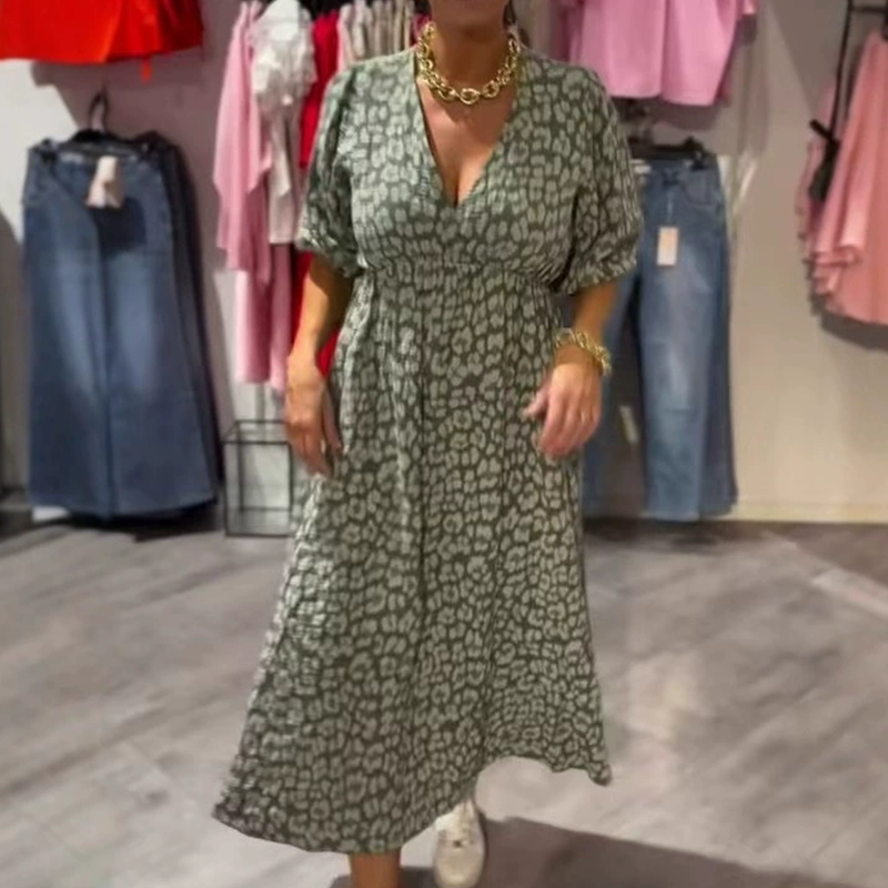 Avenia™ - Printed V-Neck Dress