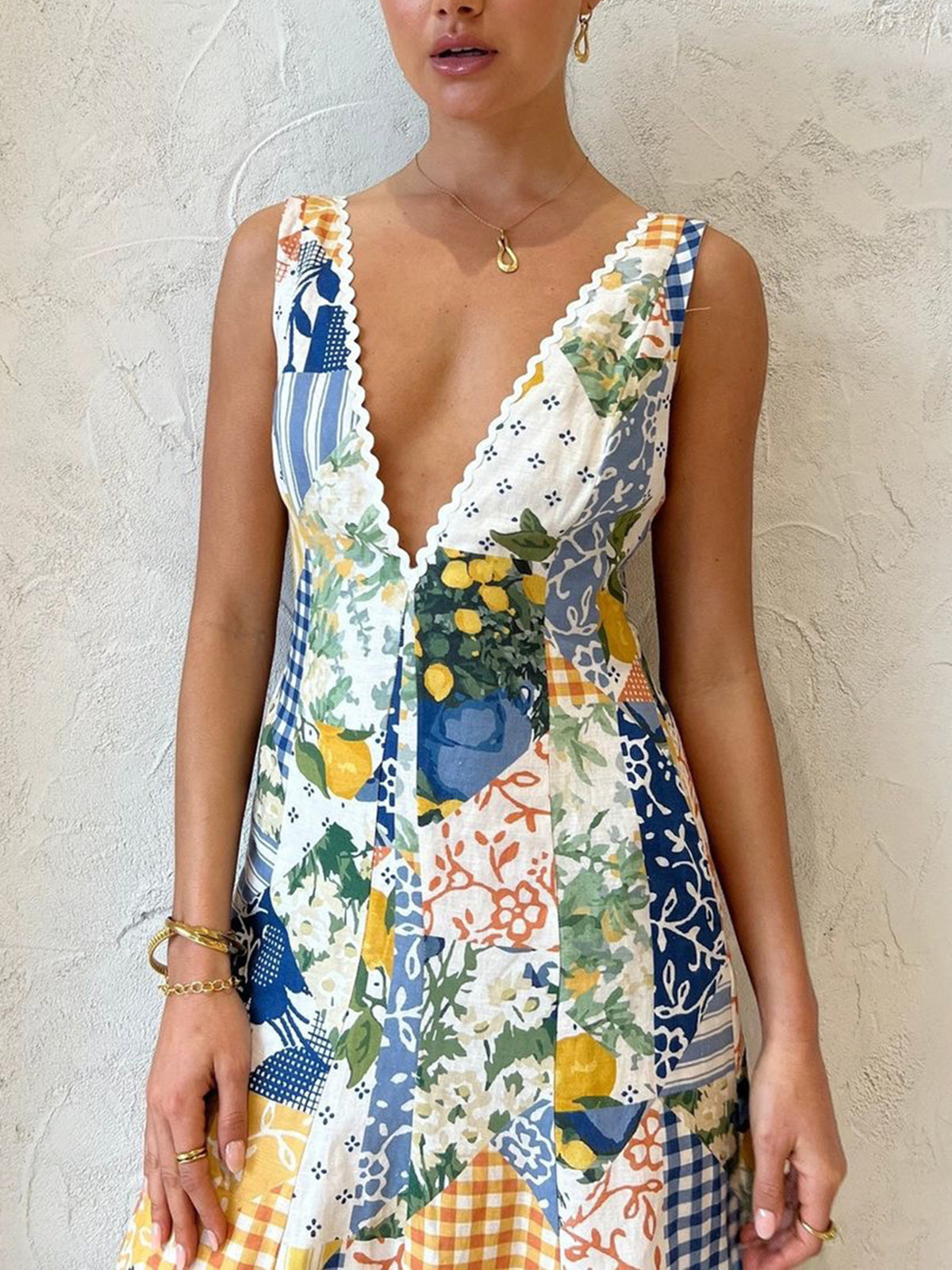 RAI – BOHO PATCHWORK MAXI DRESS