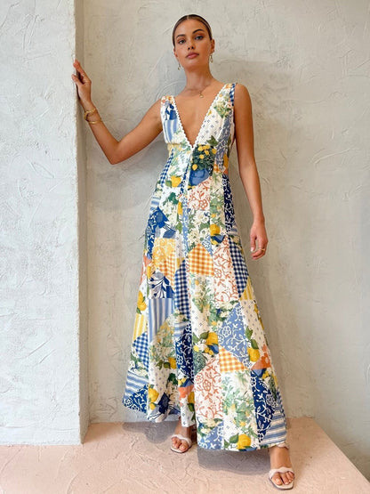 RAI – BOHO PATCHWORK MAXI DRESS