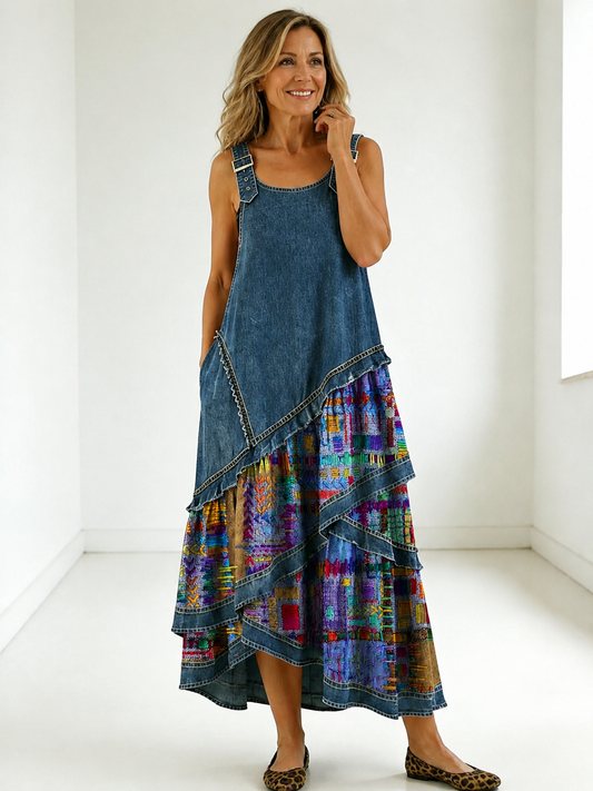 Aria | Creative Patchwork Maxi Gown