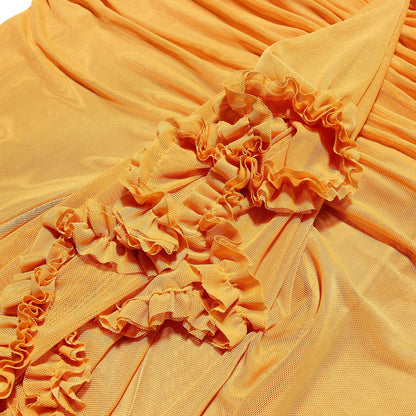 MILAINE - RUFFLE FRONT AND SILHOUETTE DRESS
