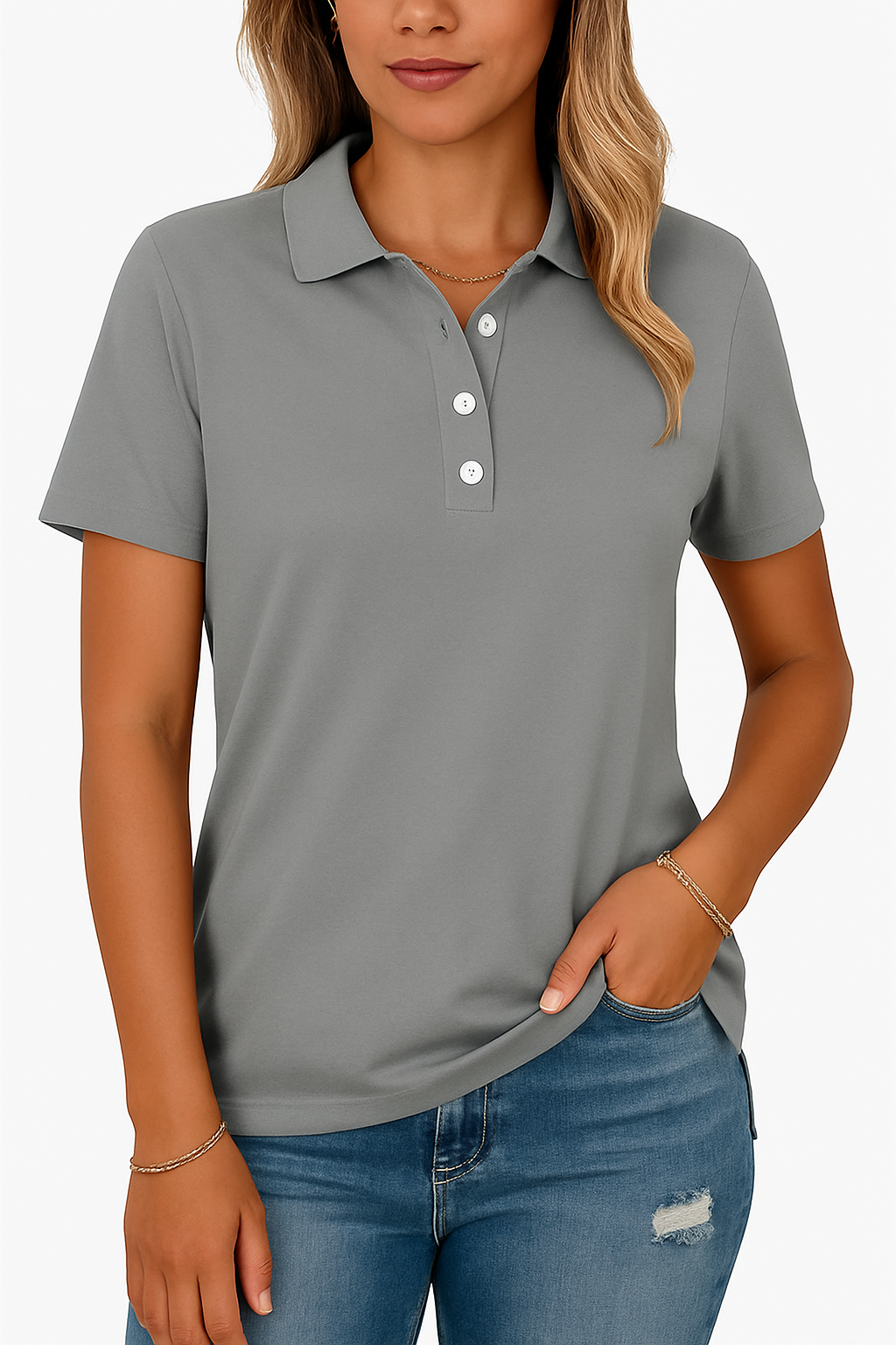 KATH - TAILORED POLO TOP