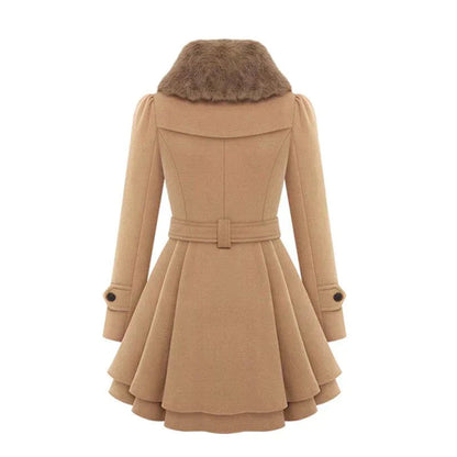 VALERIE - CHIC TRENCH COAT WITH FAUX FUR