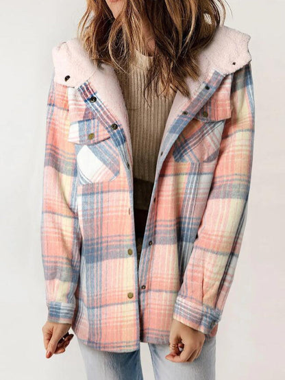 AMELIA™ - Women's Hooded Plaid Flannel Jacket for Fall and Winter