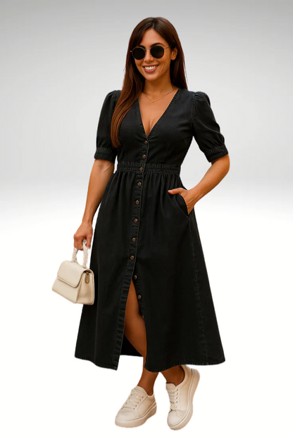 Amira™ - Elegant Denim Dress