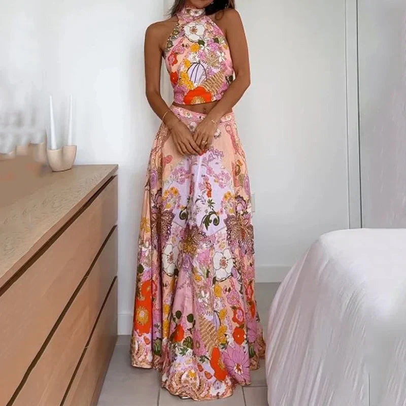 BENELLA - FLORAL SKIRT AND TOP SET