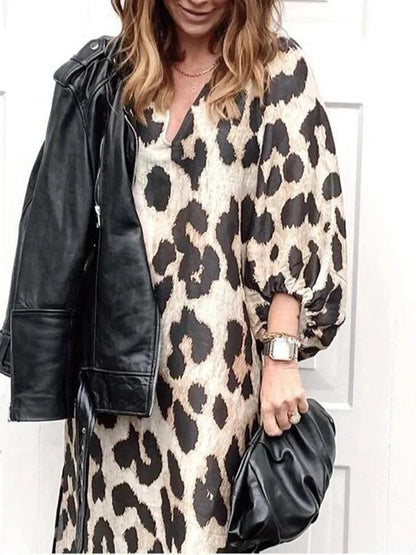 ZABRINA - LEOPARD PRINT MAXI DRESS