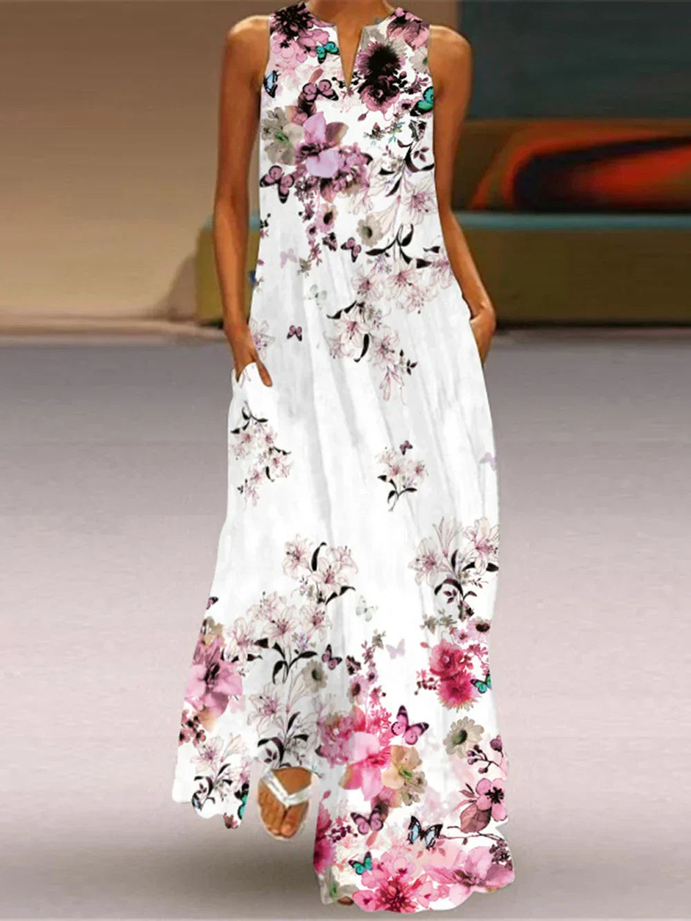 Aurelia™ A-Line Dress with Floral Butterfly Design