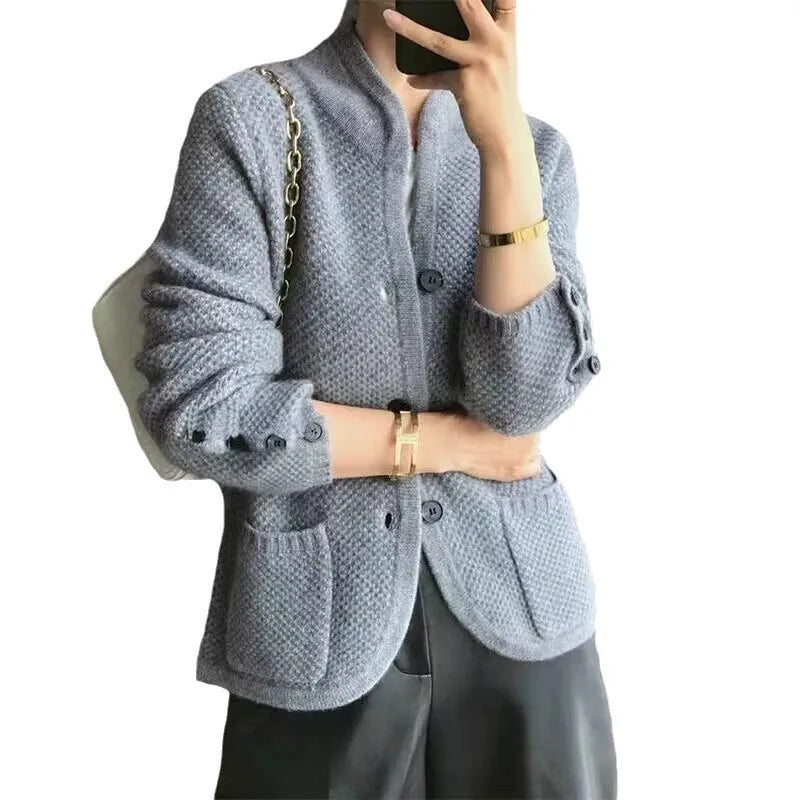 Elara | Women's Half-Neck Knit Cardigan