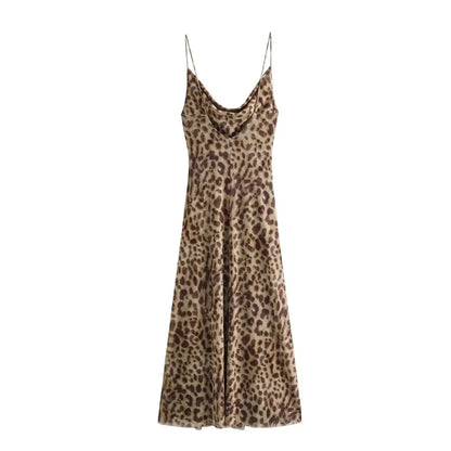 JAMILLA -  LEOPARD-INSPIRED STRAPPY MAXI DRESS