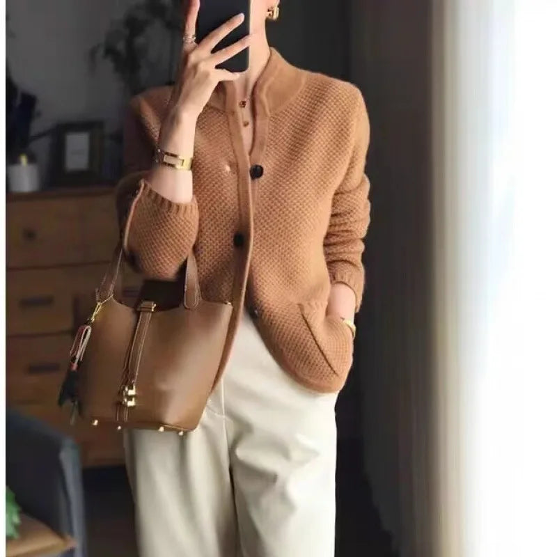 Elara | Women's Half-Neck Knit Cardigan