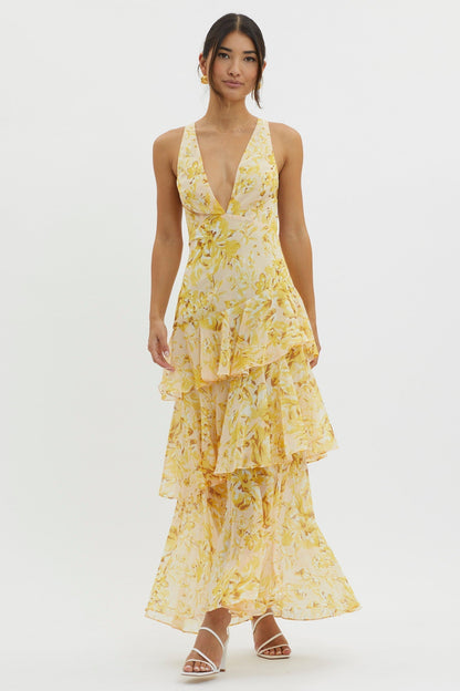 FERRERAS - REFINED STYLE RUFFLE MIDI DRESS