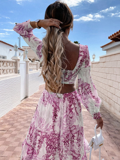 Alazne - Elegant Maxi Dress with Refined Cutouts