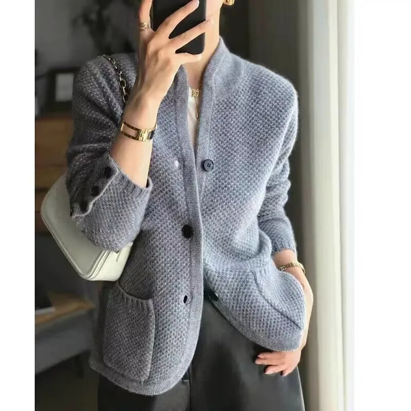Elara | Women's Half-Neck Knit Cardigan