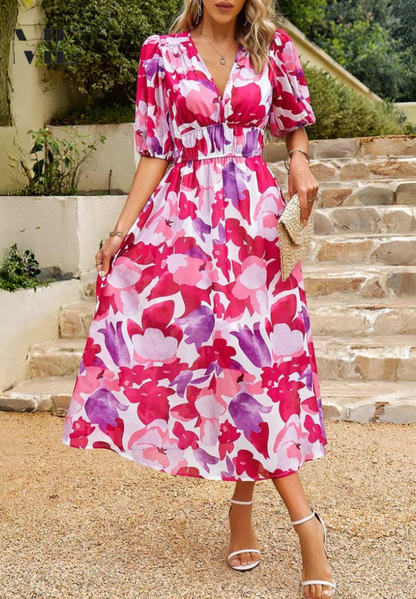 HAYLEY - FLOWER PRINT DRESS