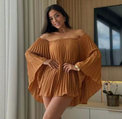 ODELFA - ELEGANT PLEATED SHORT SET