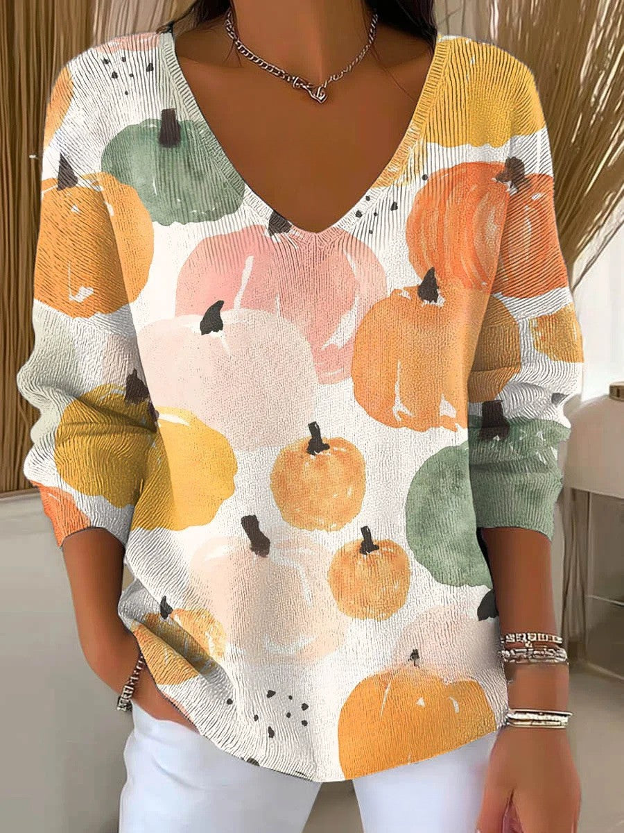 Beatrice – Knit Pullover with V-Neck