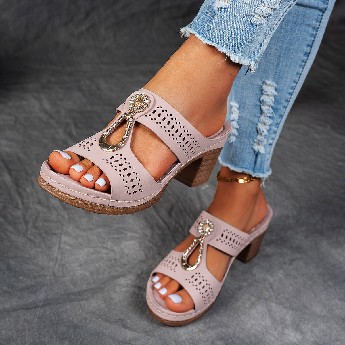 JANESSA - ZIRCON-TRIMMED ORTHOPEDIC COMFORT SANDAL