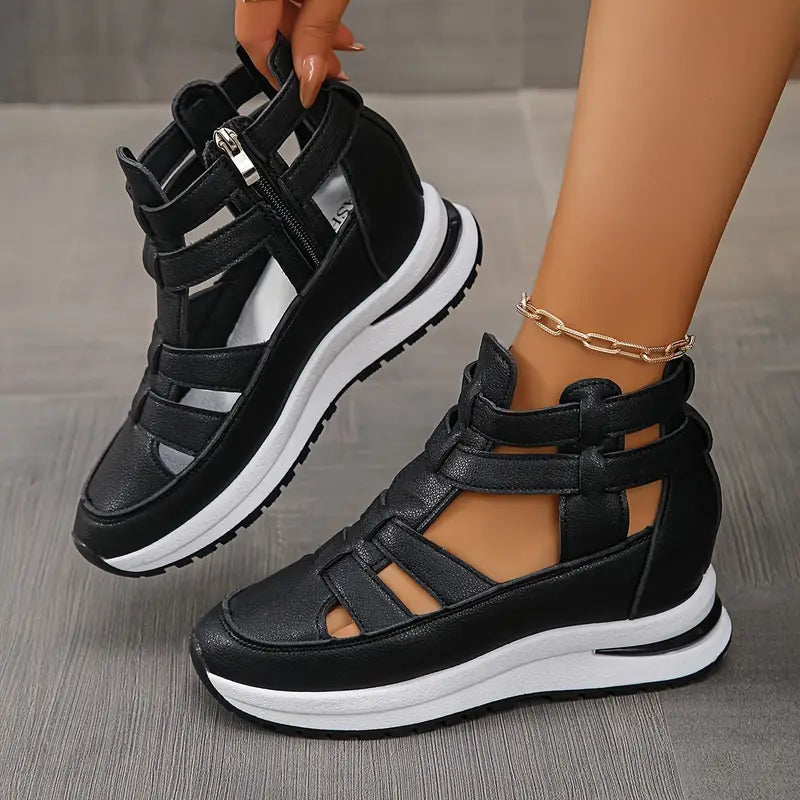 BAILA - TRENDY COMFY WEDGE SANDAL WITH ZIPPER