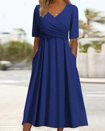 Annabelle - Short Sleeve Crossover Dress