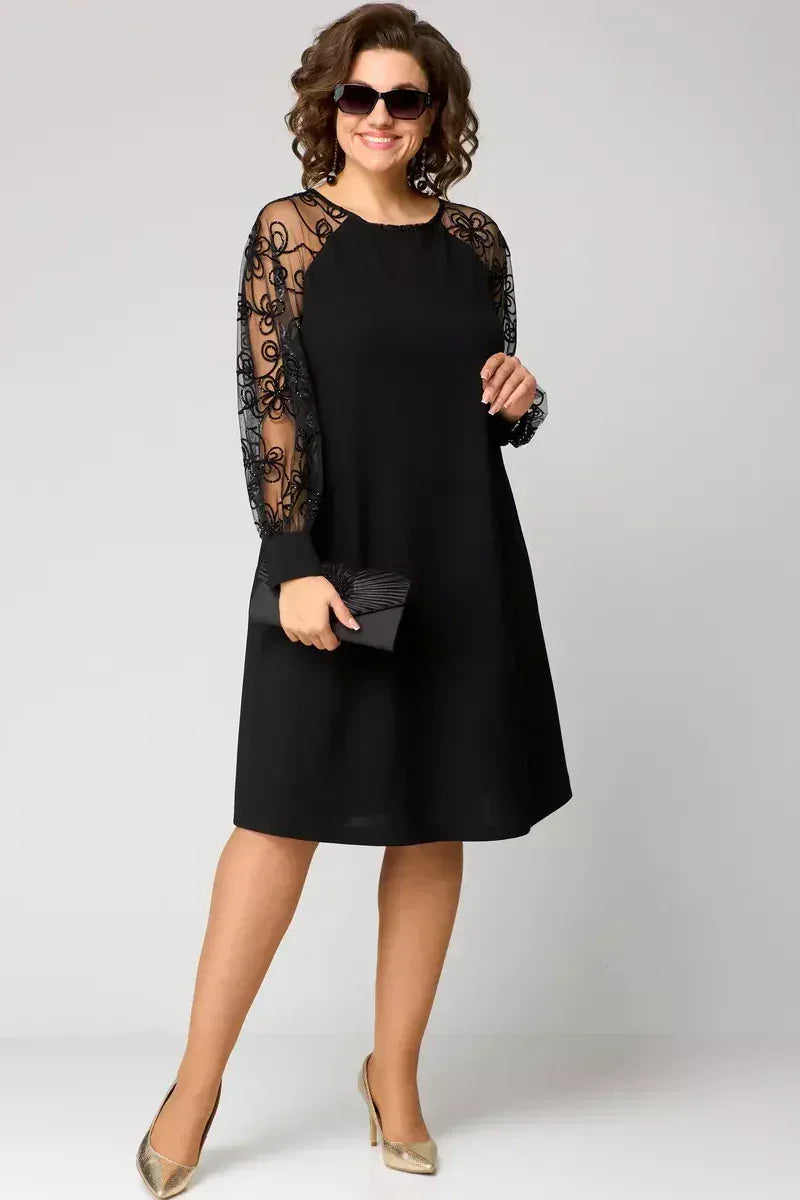 Barbora™ - Elegant Lace Sleeve Dress
