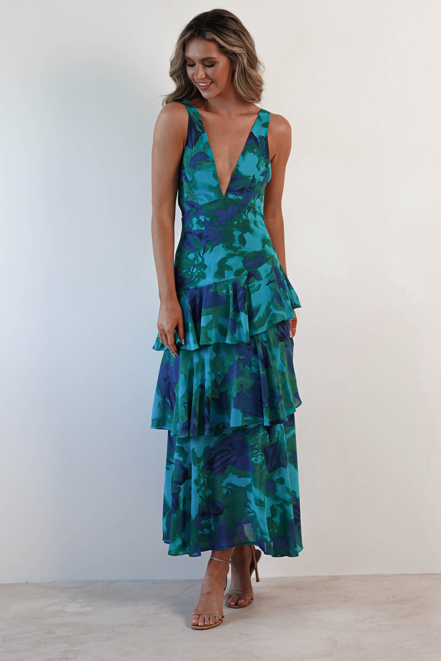 FERRERAS - REFINED STYLE RUFFLE MIDI DRESS