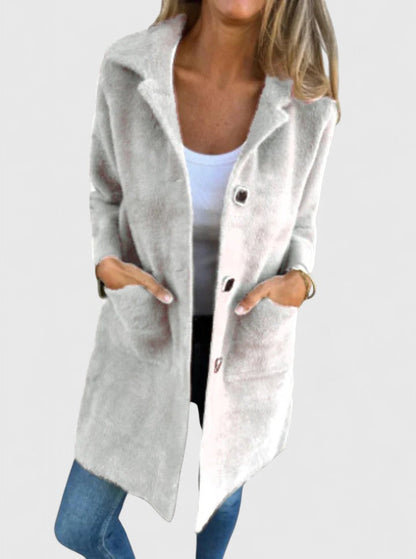 ASHTINE - CHIC VELVETY WINTER COAT