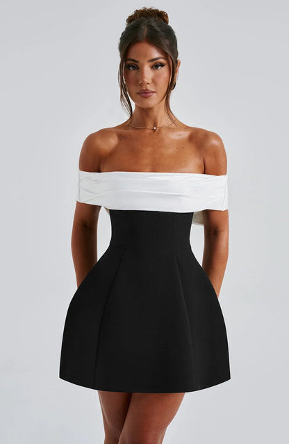 KISSES - OVERSIZED BOW MINI DRESS