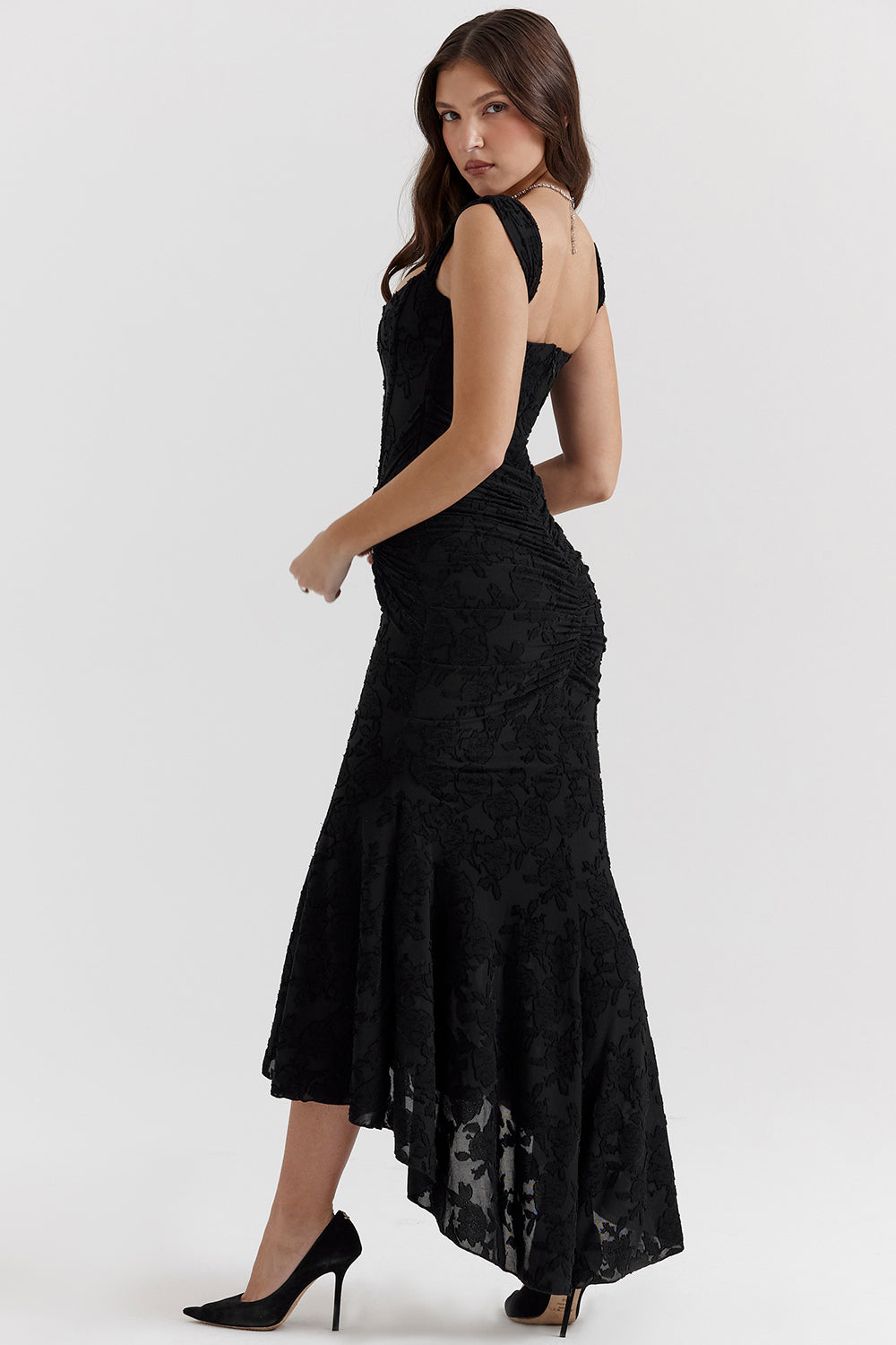 Boheme - Sleeveless Ruched Bodycon Evening Dress