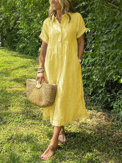 JOVIE - CLASSIC ELEGANT STRIPED MAXI DRESS