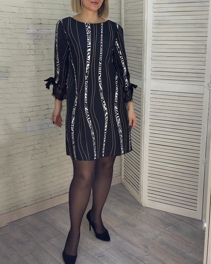 BLAKELY - MID-LENGTH STRIPED SUMMER CASUAL DRESS