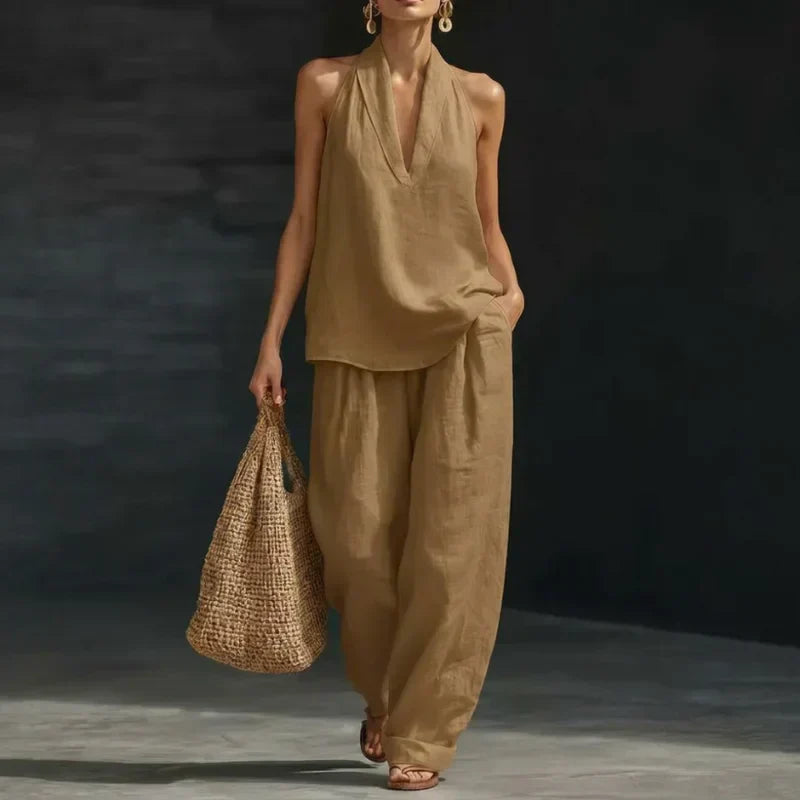 Ainhoa | Casual Tank Top and Wide-Leg Trouser Set