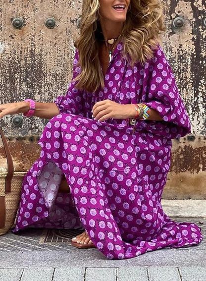 ROMINA - BOHO CHIC PUFF SLEEVE MAXI