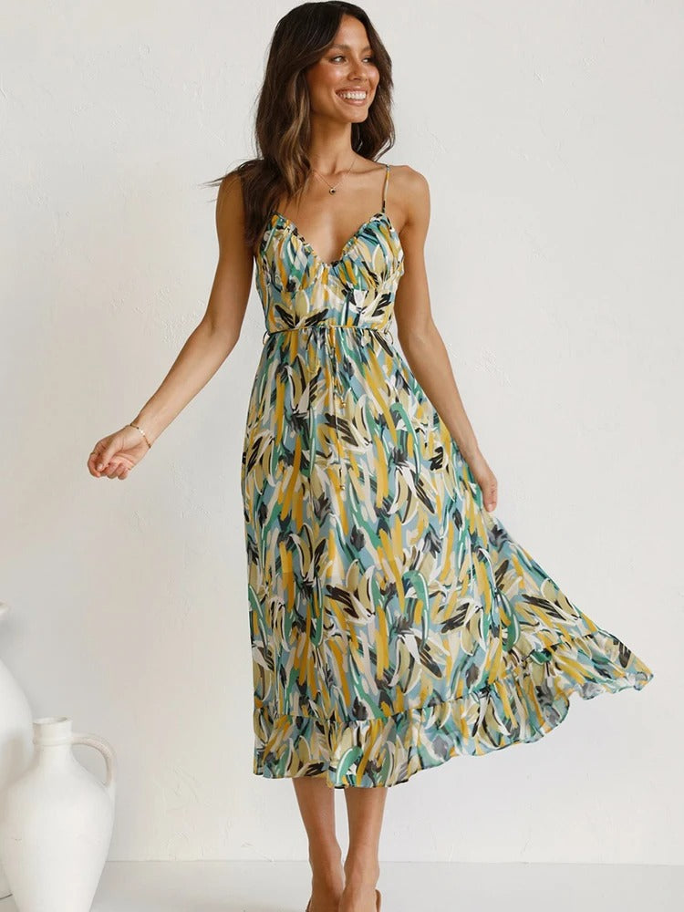 EDEN - BLOOMING STRAPPY MAXI DRESS