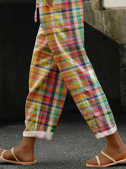 BRIELLE - TRENDY PLAID PANTS